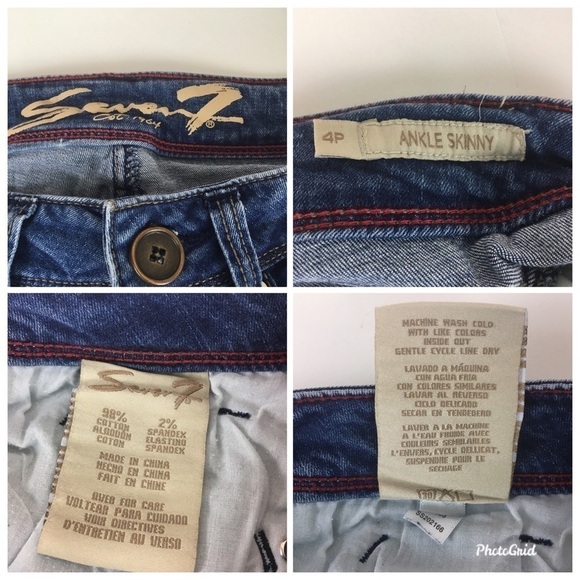 Seven7 Ankle Skinny Raw Hem Distressed Jeans Size 4P - Picture 5 of 5